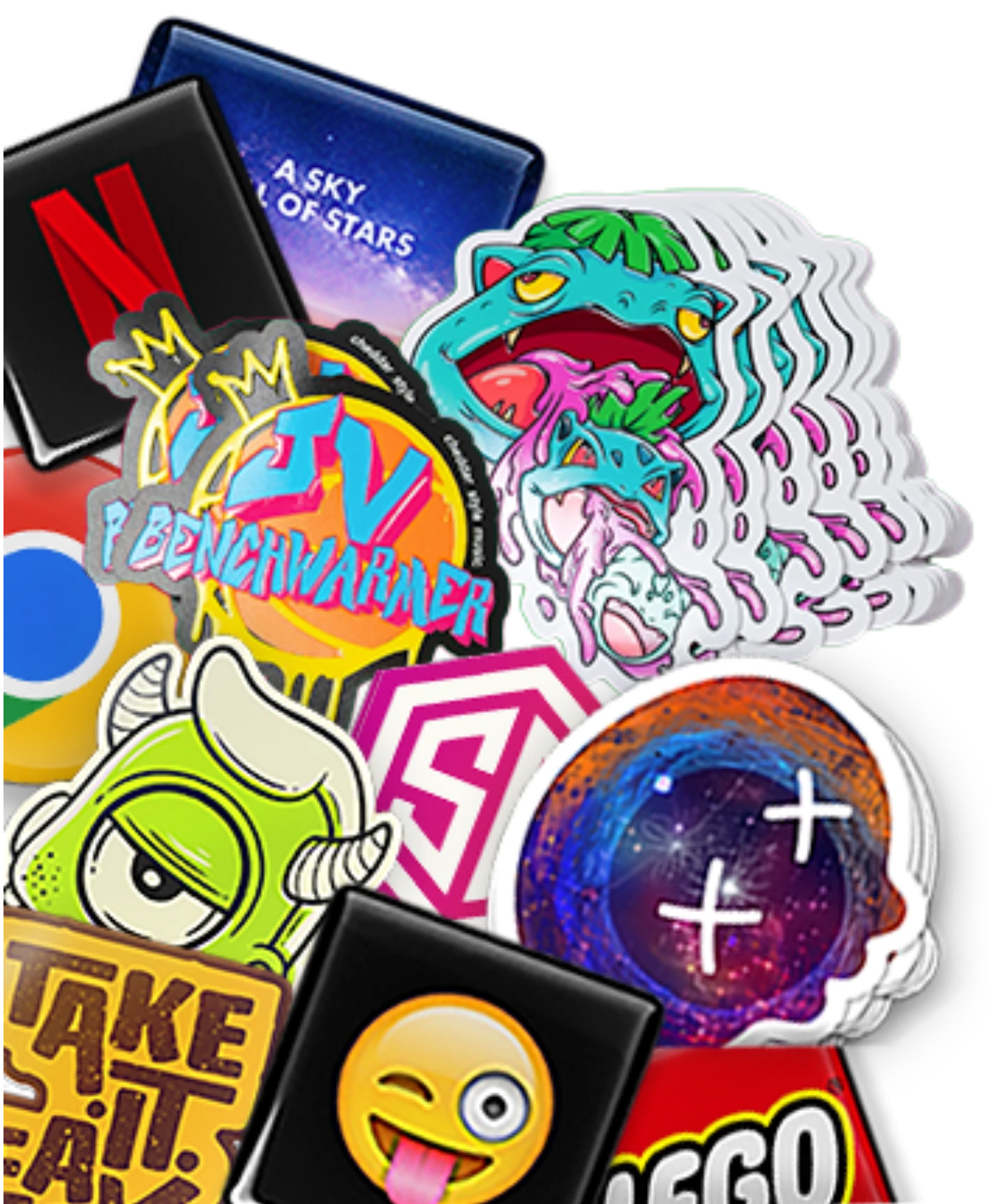 Pila di adesivi campione Stickerprint